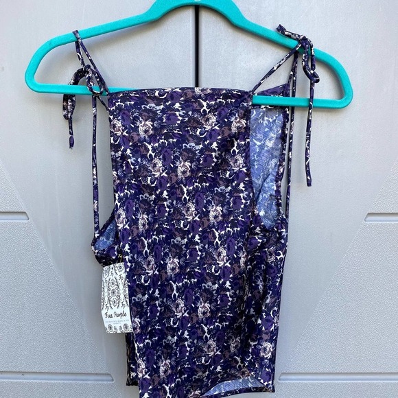 Free People Women's Nights in Printed Camisole in Purple Size XS - Picture 8 of 9